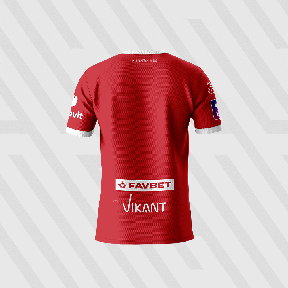 Ігрова футболка червона з нанесеннями XS