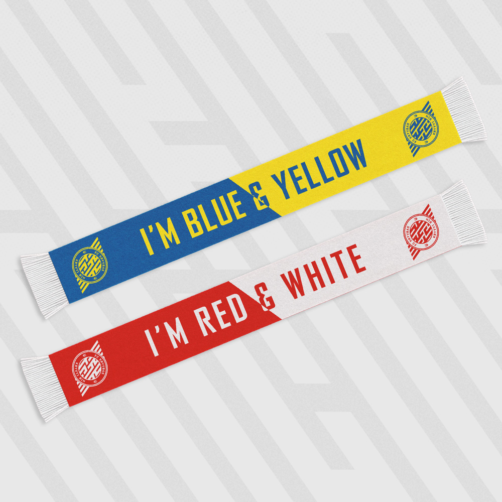 Шарф двосторонній синьо-жовтий