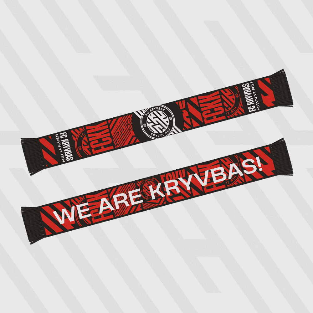 Шарф червоно-чорний FC KRYVBAS